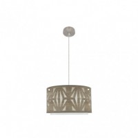 Distribuidor - Lâmpadas Diversas | Colgantes Moderno | COLGANTE KATERINA 1XE27 NIQUEL/MADERA GRIS REGX40X40 CM Ref: 177994083